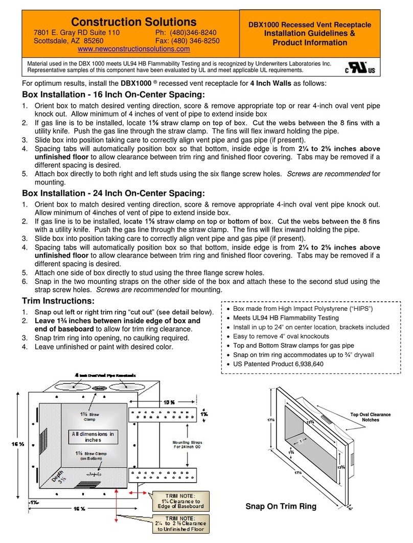 Construction Solutions DBX1000 Installation and Product Manual
