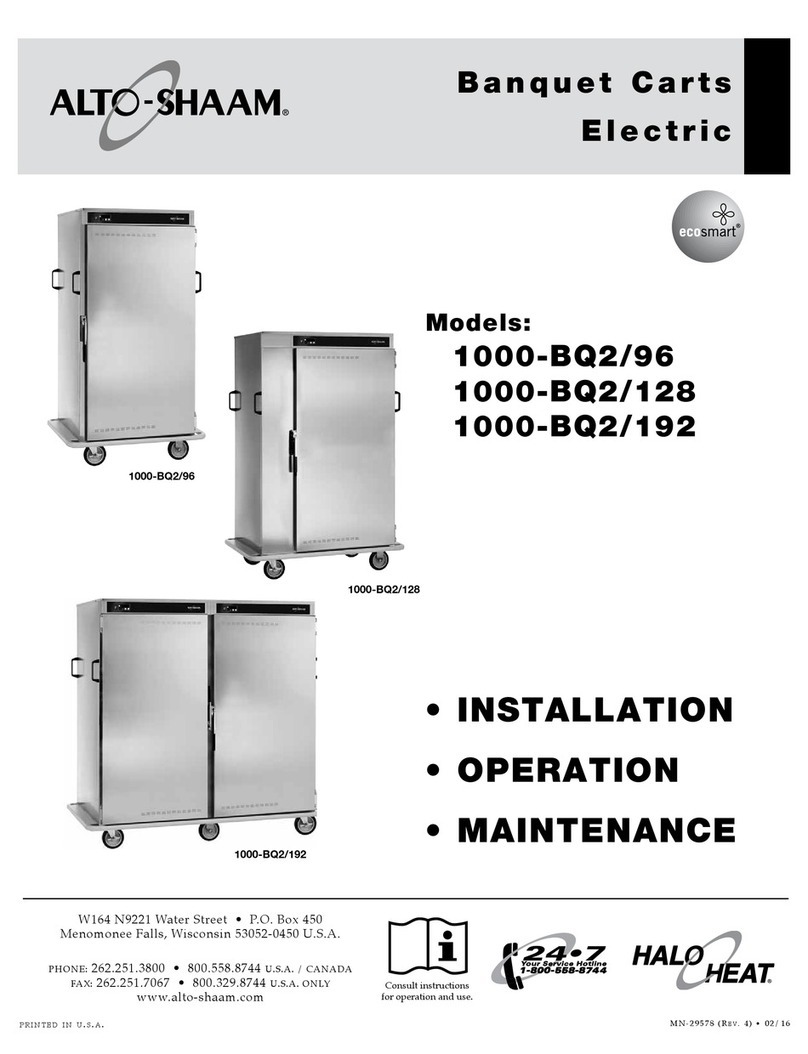 Alto-Shaam 1000-BQ2/96 Installation operation & maintenance