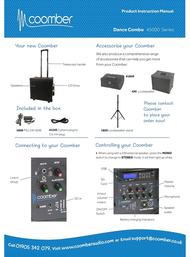 Coomber Dance Combo 45000 Series Product instruction manual
