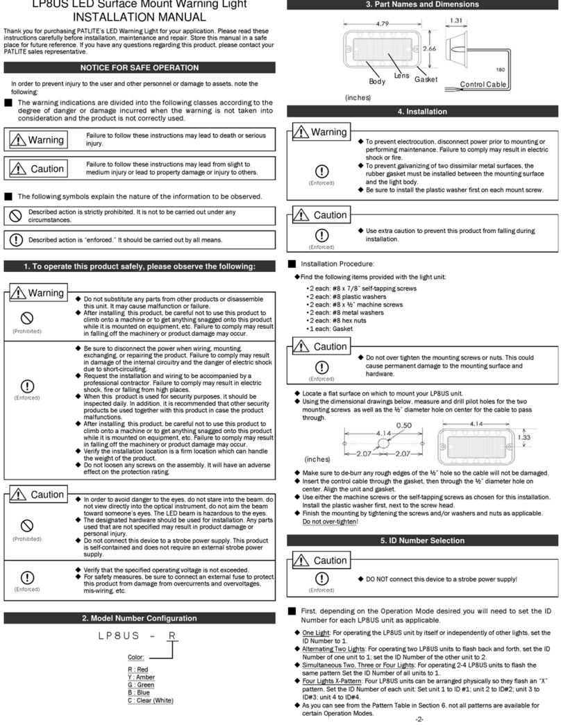 Patlite LP8US installation manual