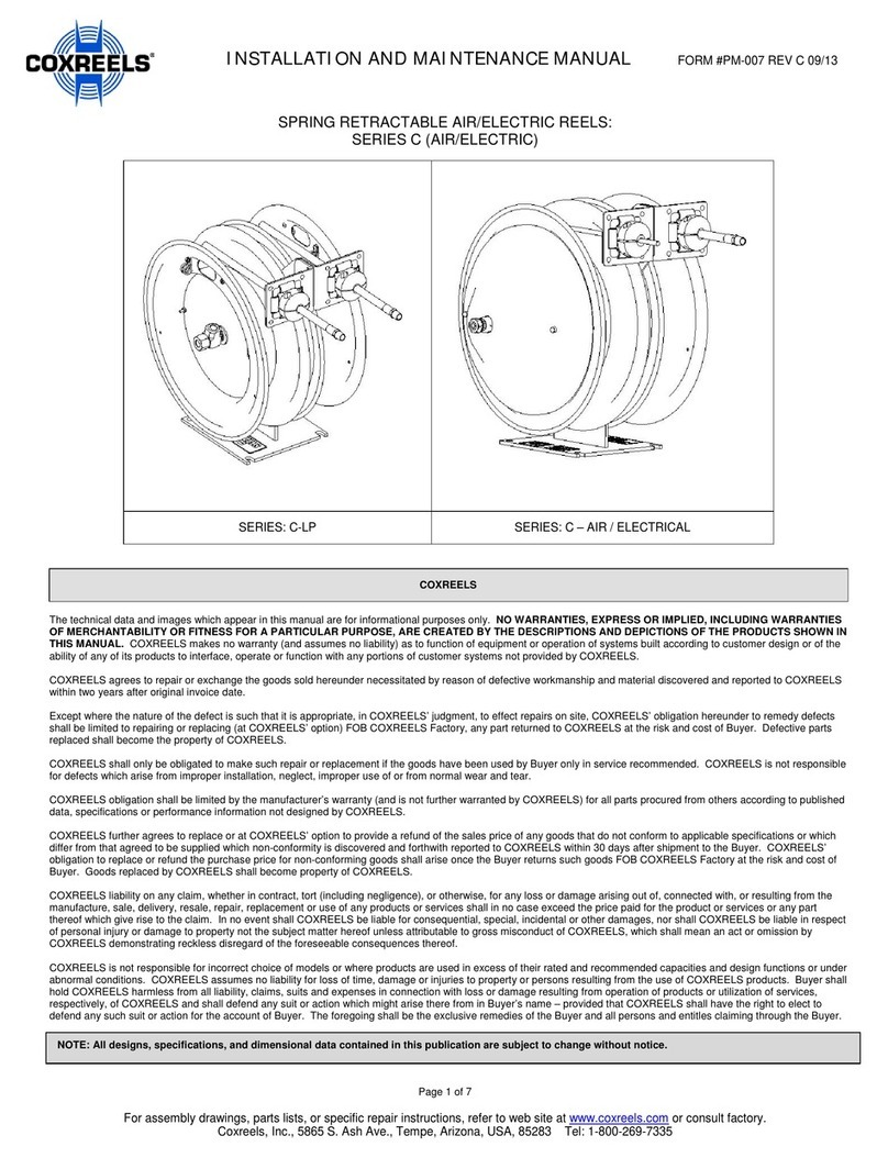 COXREELS C-L335-3516-X Installation and maintenance manual