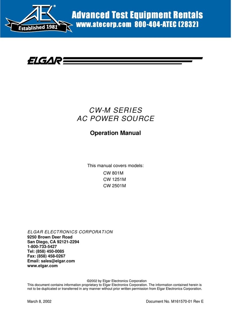 Elgar CW 1251M Operation manual