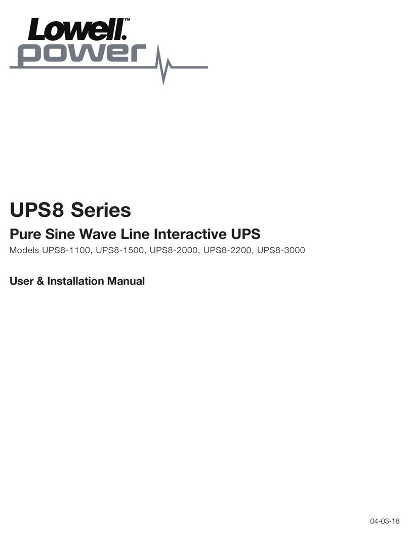 Lowell UPS8-2000 User & installation manual