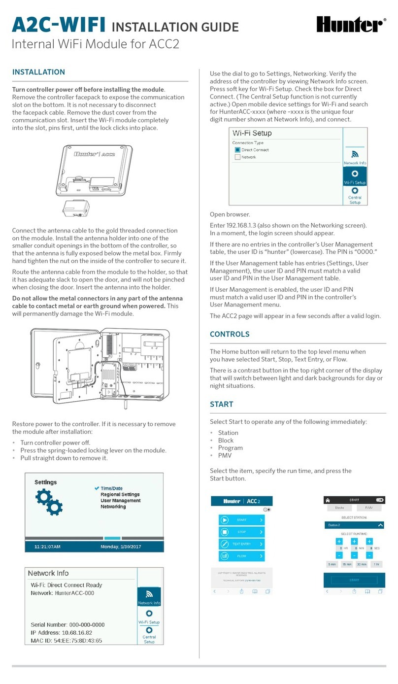 Hunter A2C-WIFI installation guide