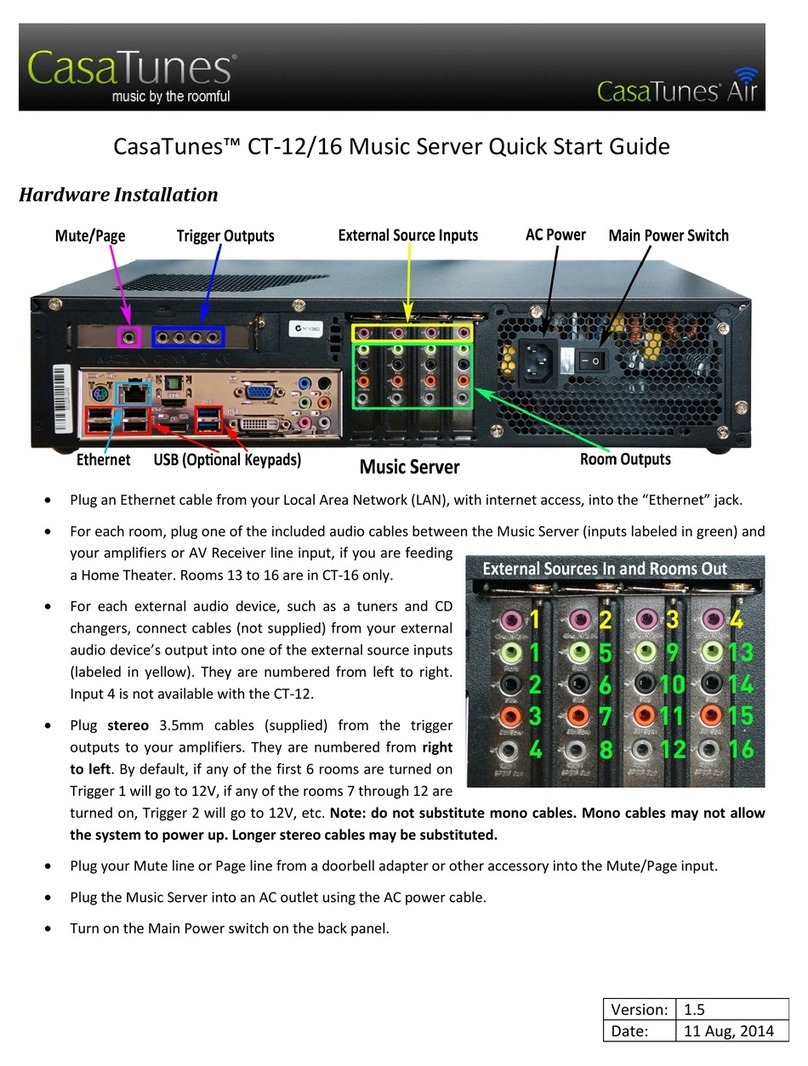 CasaTunes CT-12 quick start guide