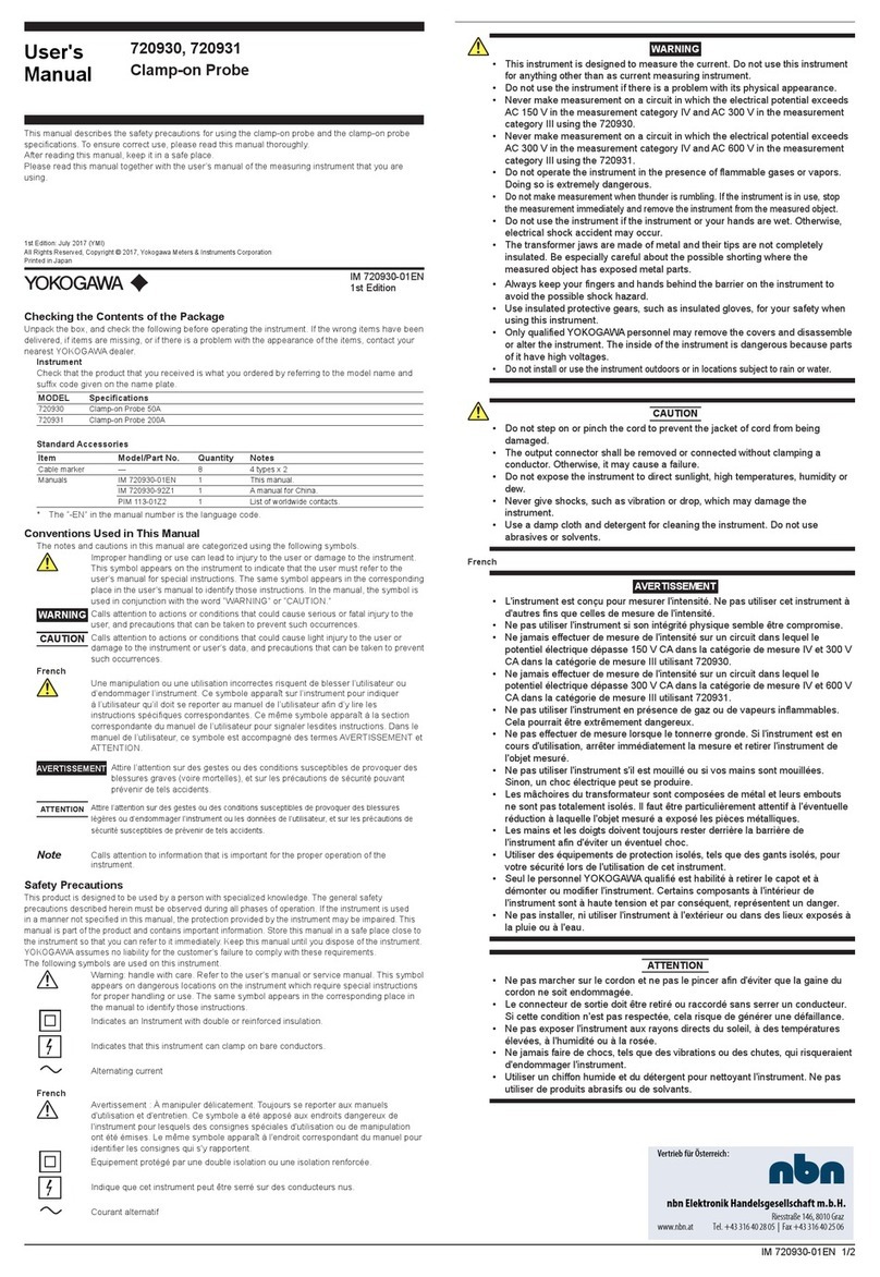 YOKOGAWA 720930 user manual