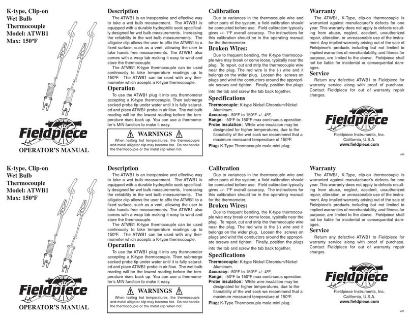 Fieldpiece ATWB1 User manual