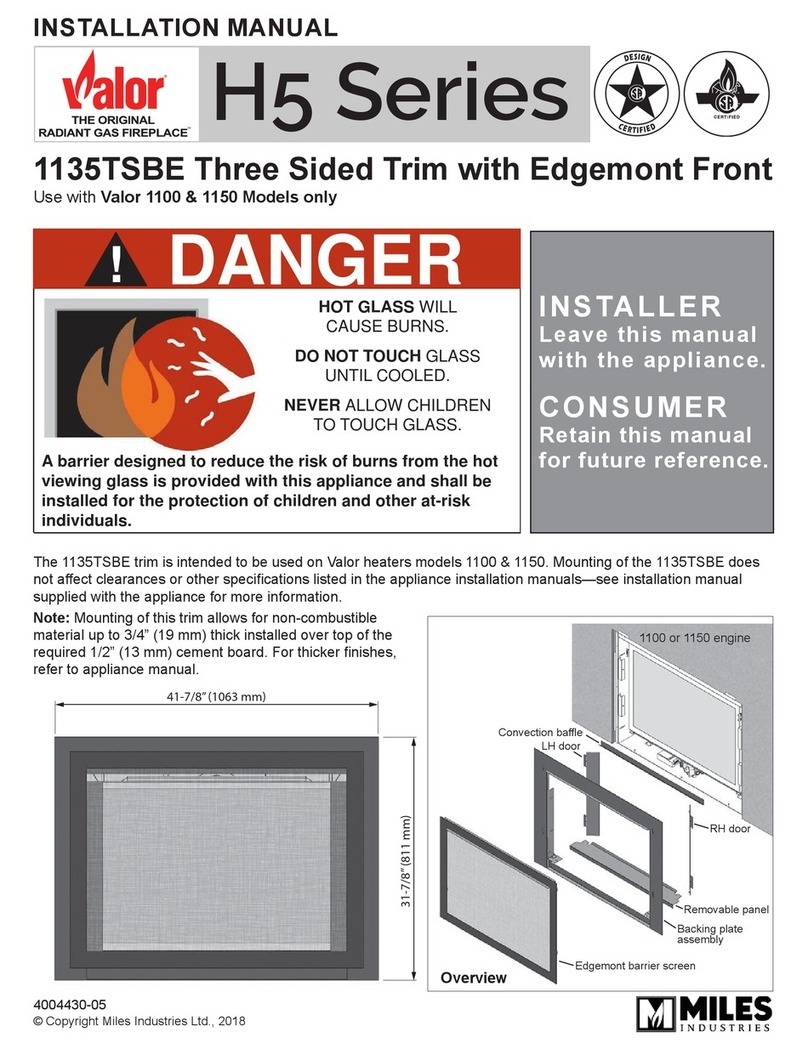 Valor 1135TSBE Three Sided Trim with Edgemont... User manual Valor 1135TSBE Three Sided Trim with Edgemont... User manual
