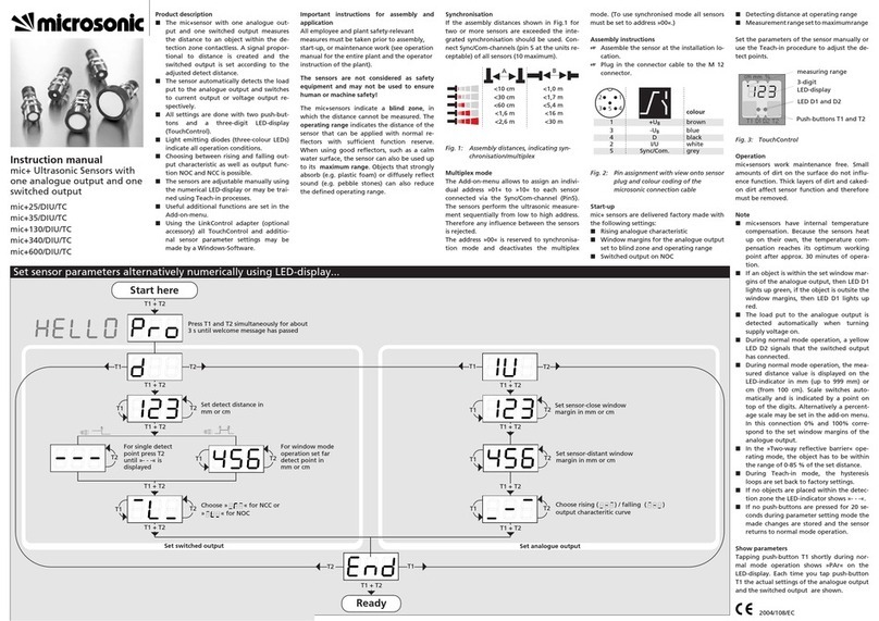 Microsonic micplus35/DIU/TC User manual