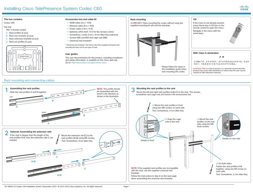 Cisco TelePresence System Codec C60 Instruction Manual