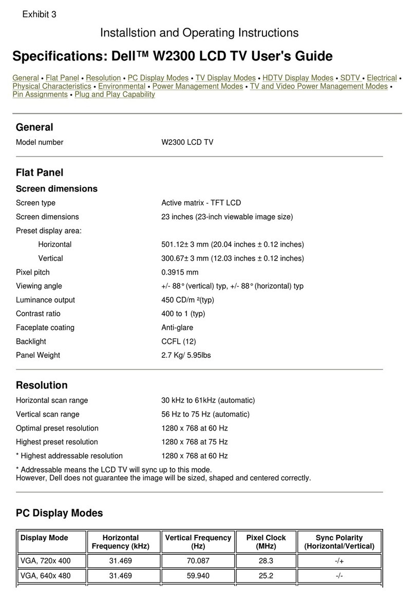 Dell W2300 User manual