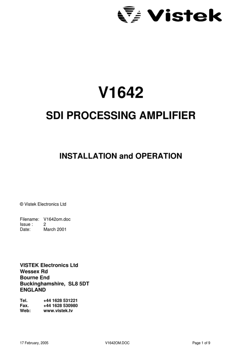 VISTEK V1642 Installation and operation guide