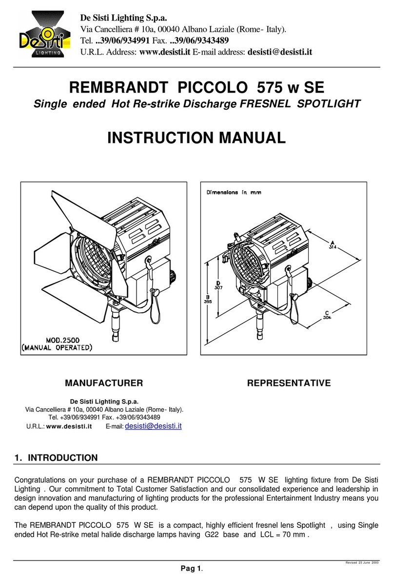 Desisti REMBRANDT PICCOLO 575 w SE instruction manual