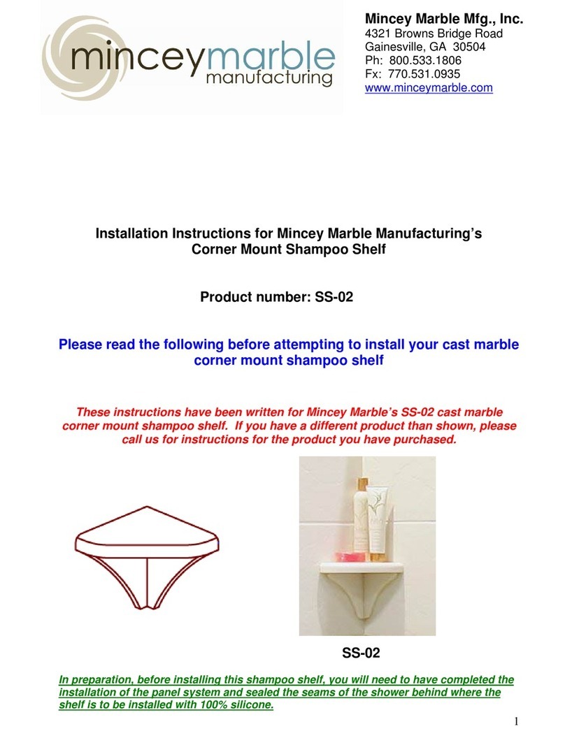 Mincey Marble Manufacturing SS-02 installation instructions