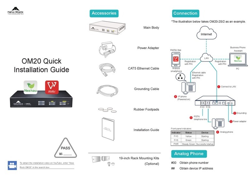 New Rock Technologies OM20 Quick installation guide
