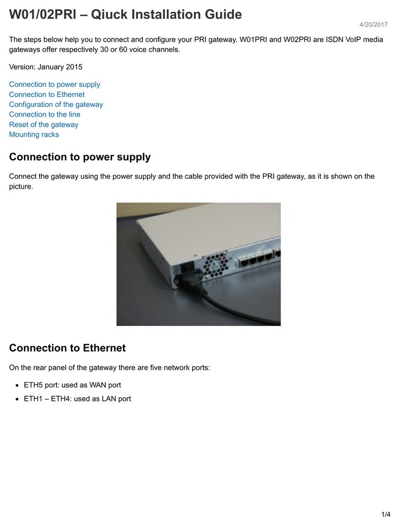 Wildix W01PRI Quick installation guide