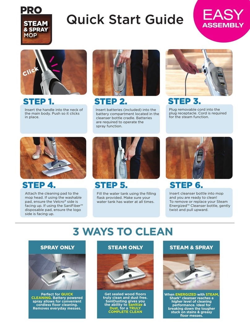 Shark PRO Steam & Spray Quick start guides