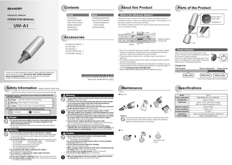 Sharp UW-A1 Operation manuals