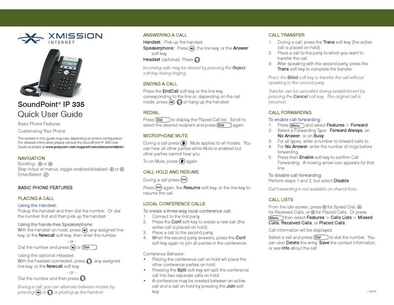 Polycom SoundPoint IP 335 Instruction manual
