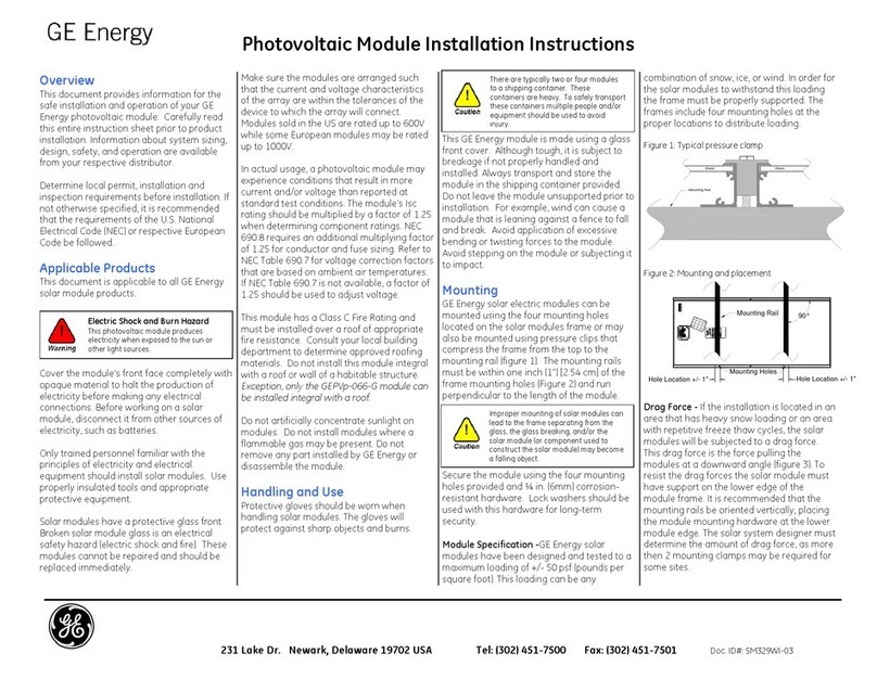 GE Energy GEPV-085-MN installation instructions