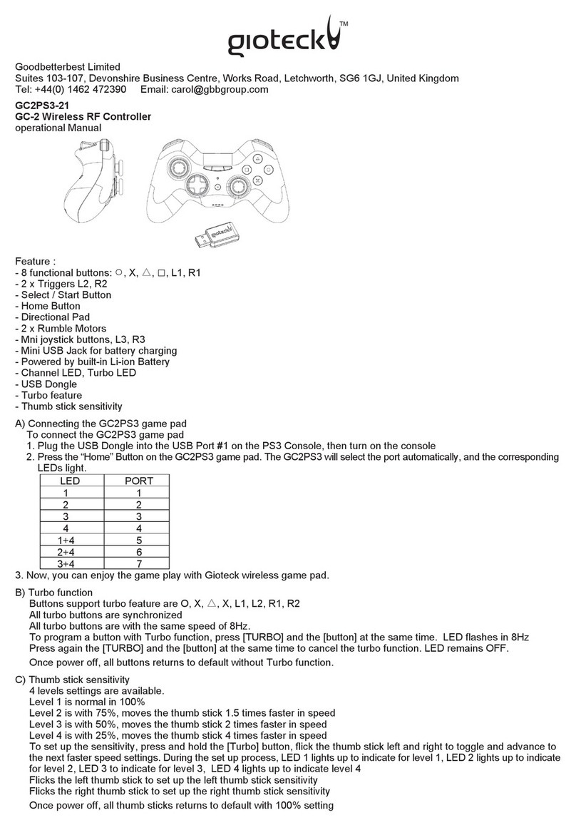 Gioteck GC2PS3-21 Operational manual