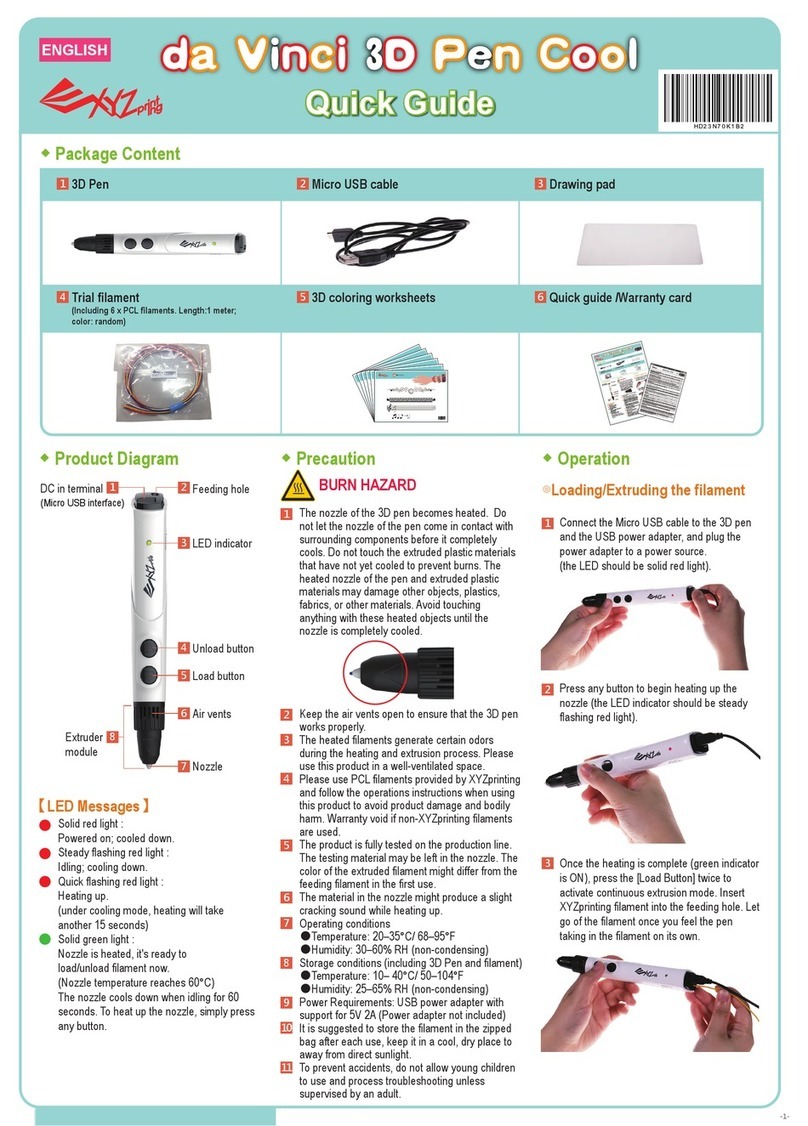 XYZ Printing Da Vinci 3D Pen Cool quick guide