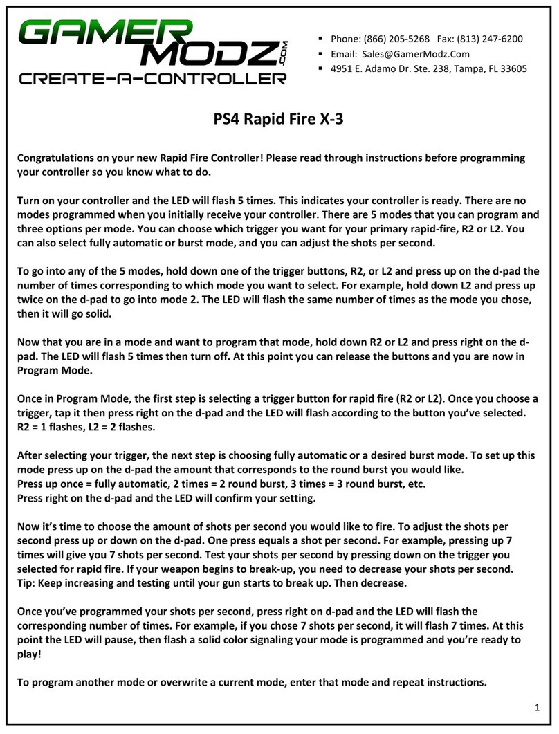 GamerModz PS4 Rapid Fire X-3 manual