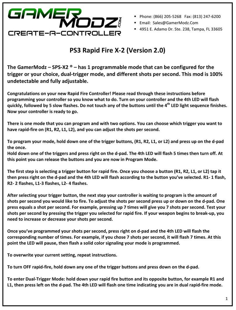 GamerModz PS3 Rapid Fire X-2 manual