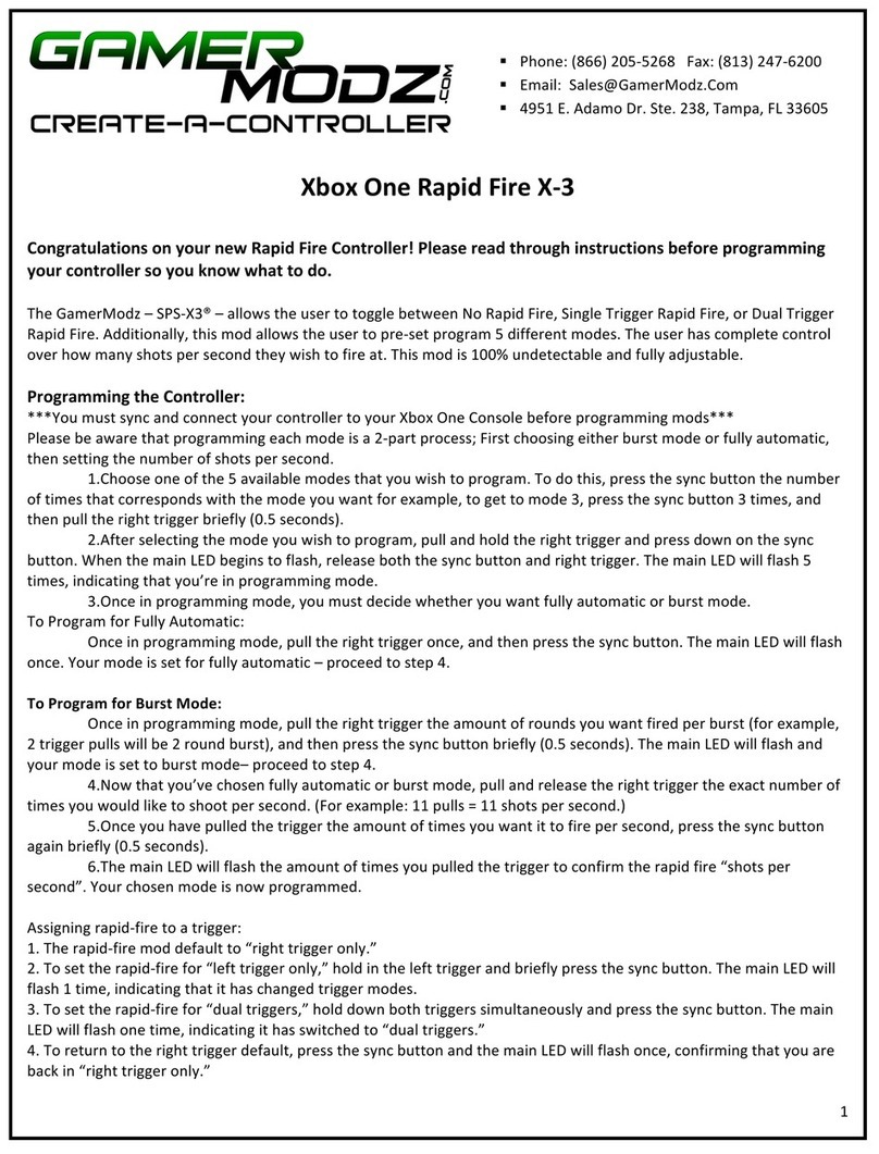 GamerModz Xbox One Rapid Fire X-3 User manual