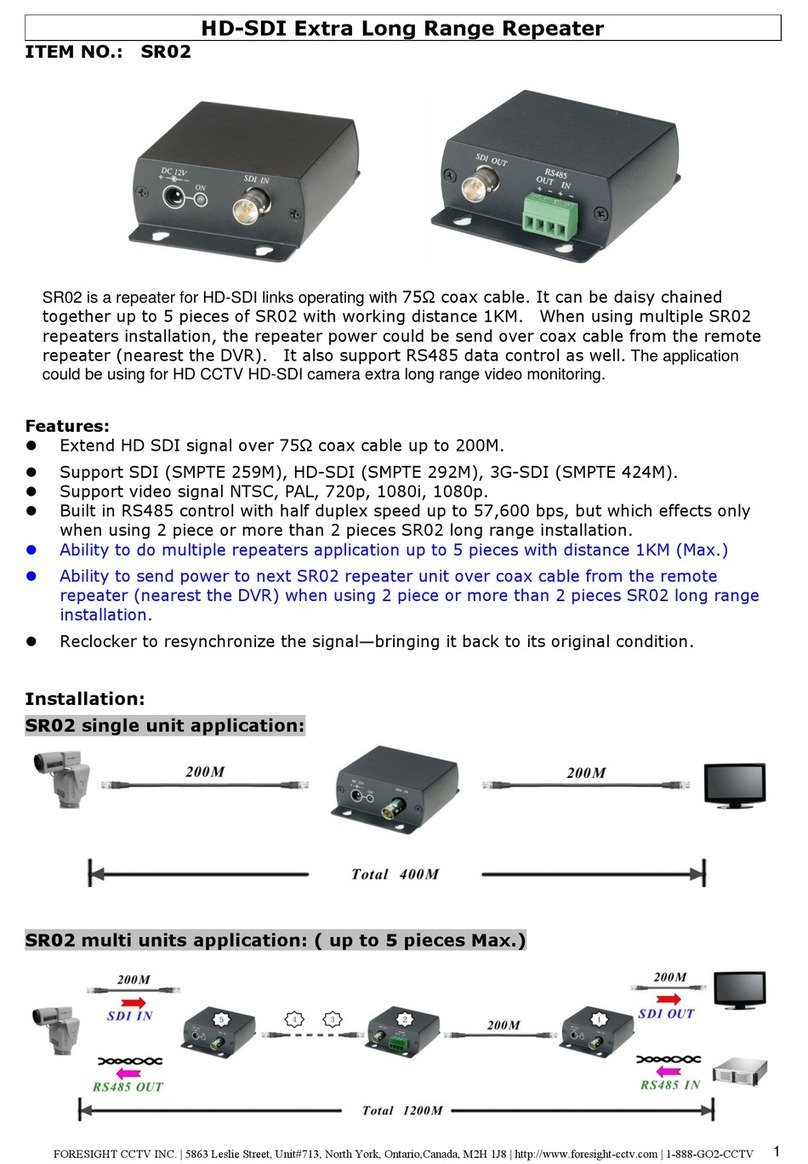 FORESIGHT HD-SDI Extra Long Range Repeater manual