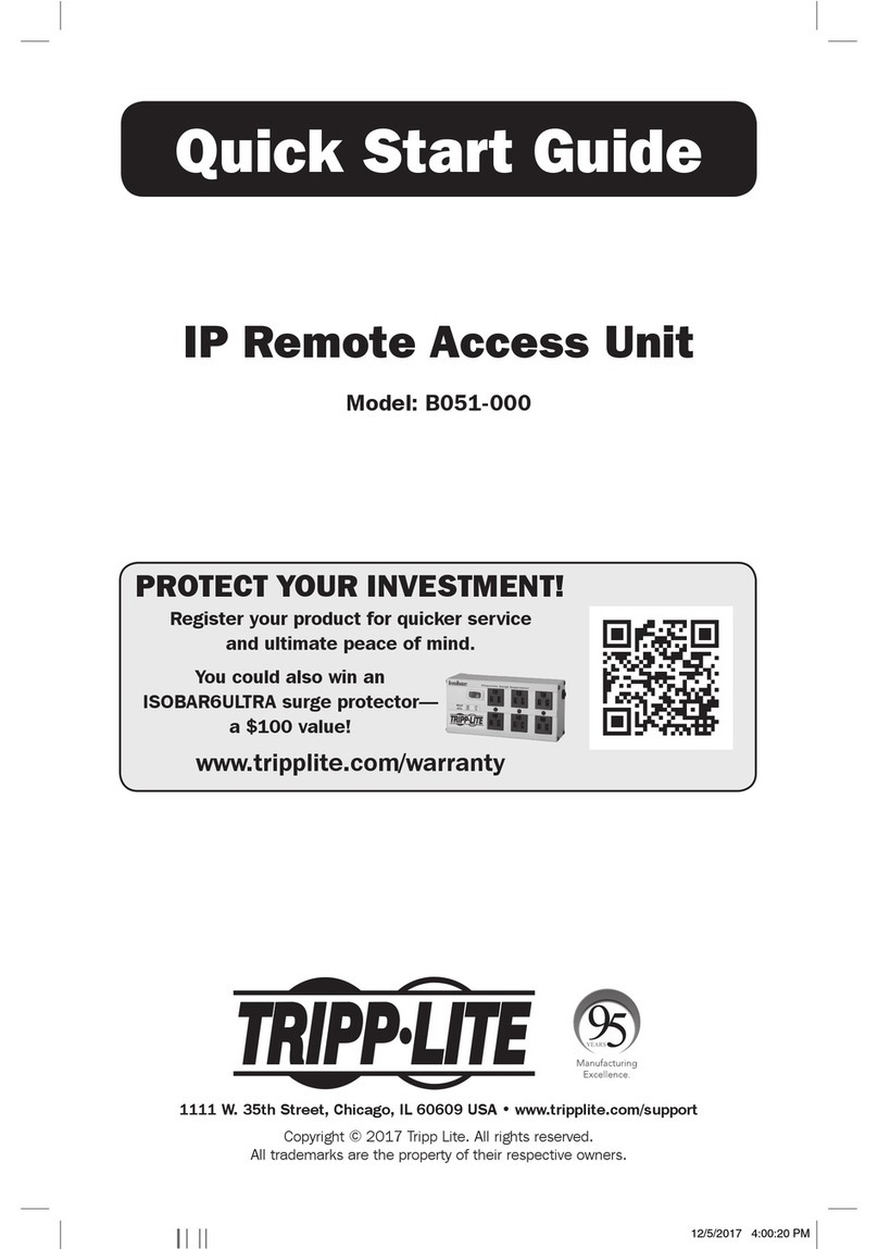 Tripp Lite IP Remote Access Unit User manual Tripp Lite IP Remote Access Unit User manual