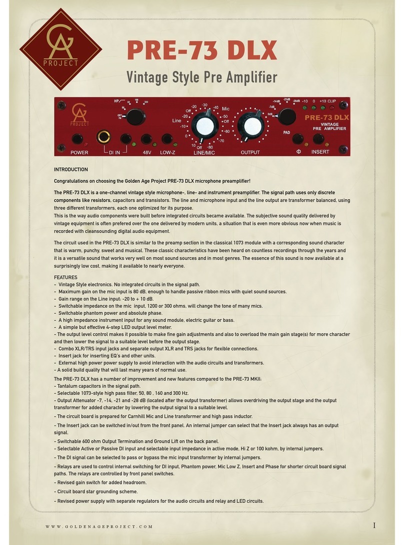 Golden Age Project PRE-73 DLX manual