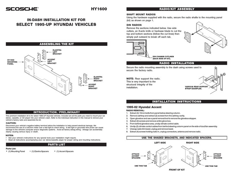 Scosche HY1600 Installation instructions manual