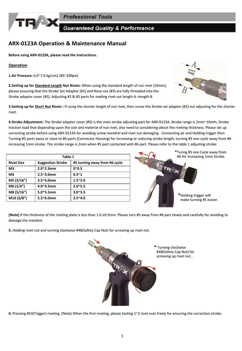 Trax ARX-0123A Operation, maintenance & instruction manual
