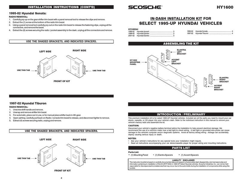 Scosche HY1600 Service manual