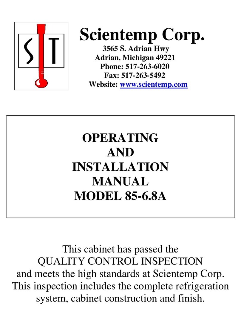 Scientemp 85-6.8A OPERATING AND INSTALLATION Manual Scientemp 85-6.8A OPERATING AND INSTALLATION Manual