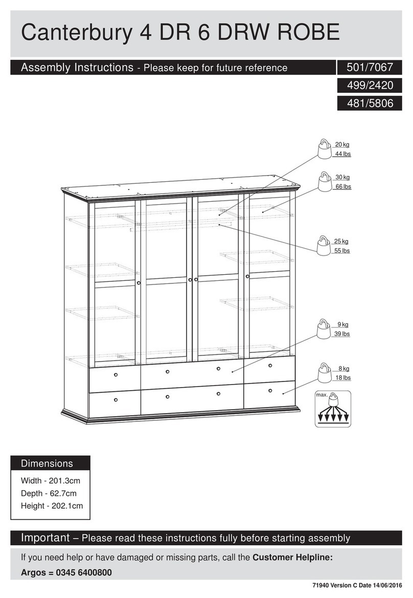 Argos Canterbury 4 DR 6 DRW ROBE User manual Argos Canterbury 4 DR 6 DRW ROBE User manual