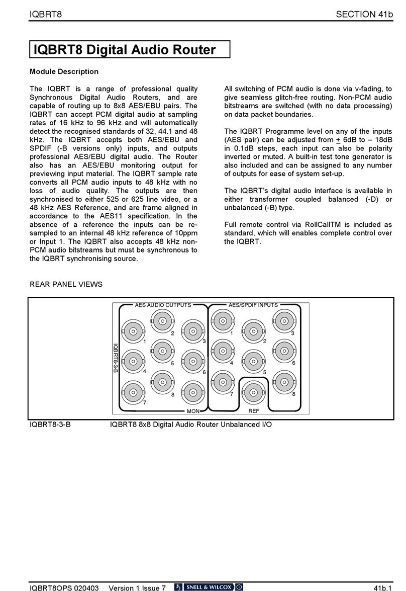 Snell & Wilcox IQBRT8 manual