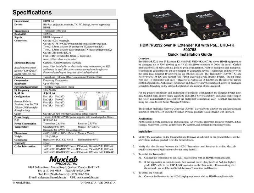 MuxLab 500758 Quick installation guide
