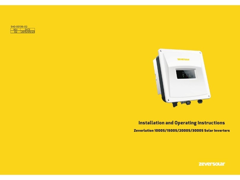 Zeversolar Zeverlution 1500S Installation and operating insctructions