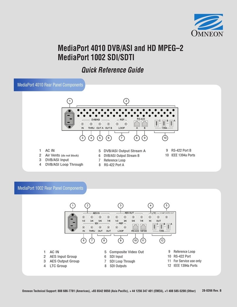 Omneon MediaPort 4010 User manual