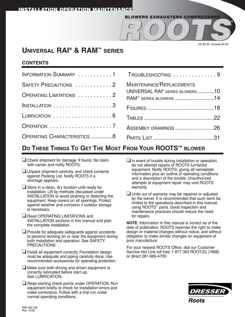ROOTS UNIVERSAL RAI Series Installation operation & maintenance