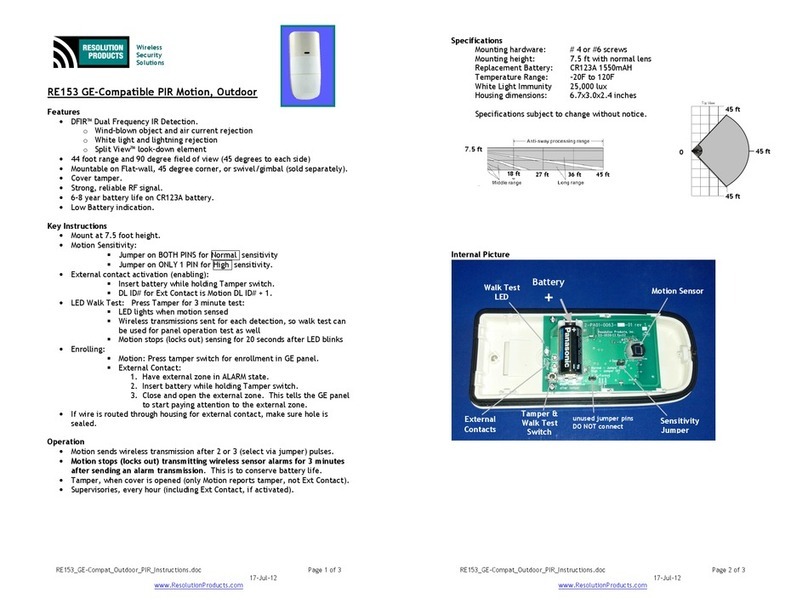 Resolution Products RE153 instructions Resolution Products RE153 instructions