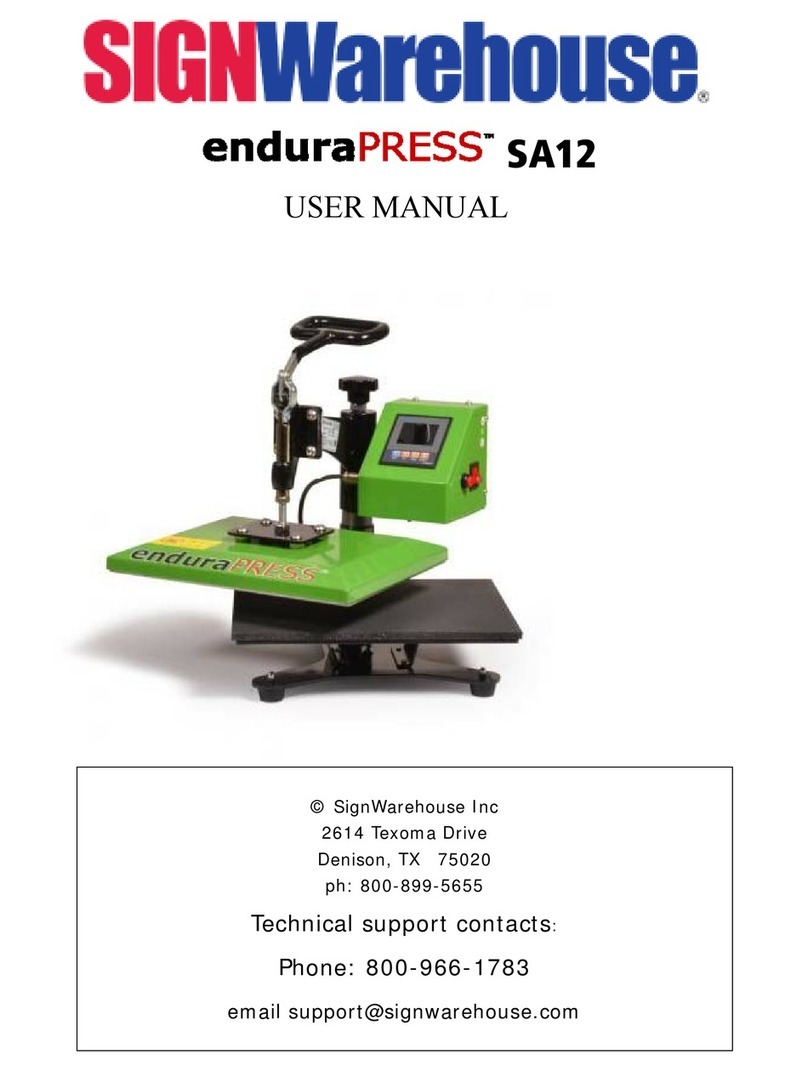 SignWarehouse.com EnduraPRESS SA12 user manual