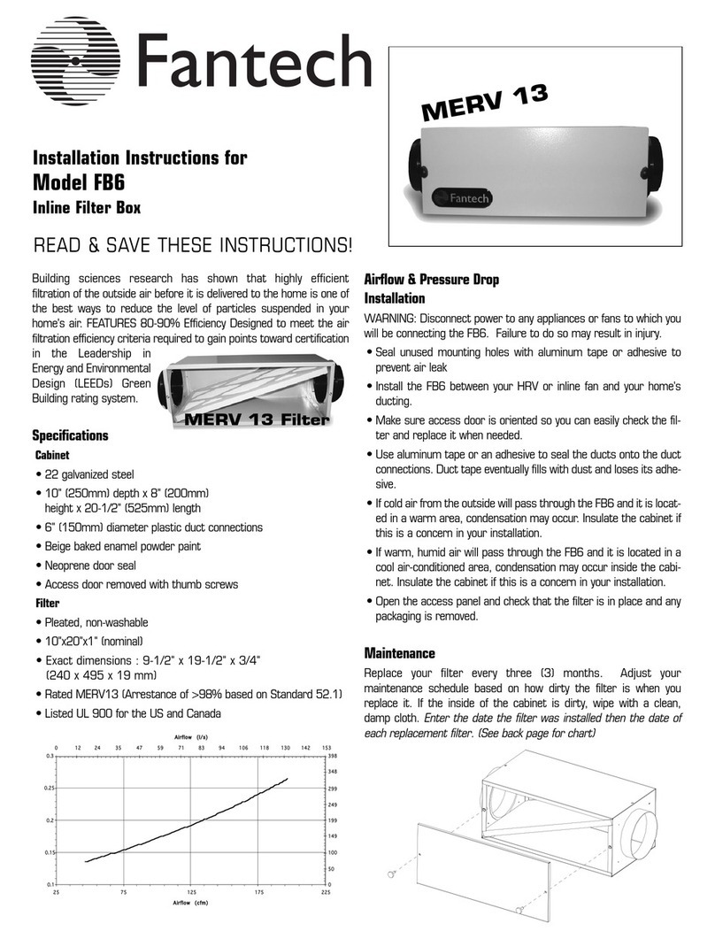 Fantech FB6 installation instructions
