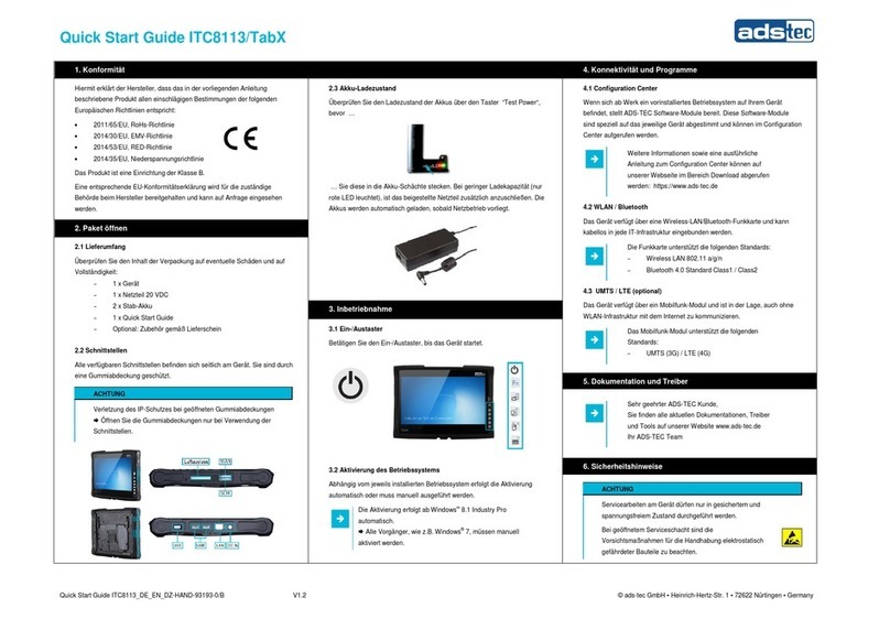 ADS-tec ITC8113/TabX quick start guide