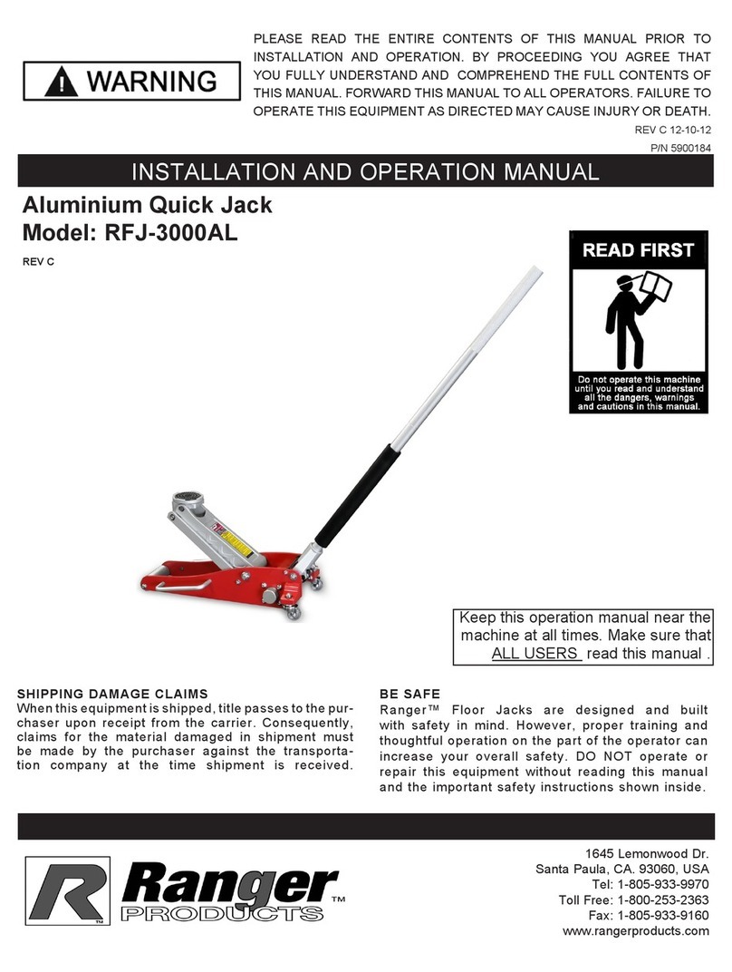 Ranger Products RFJ-3000AL Installation and operation manual