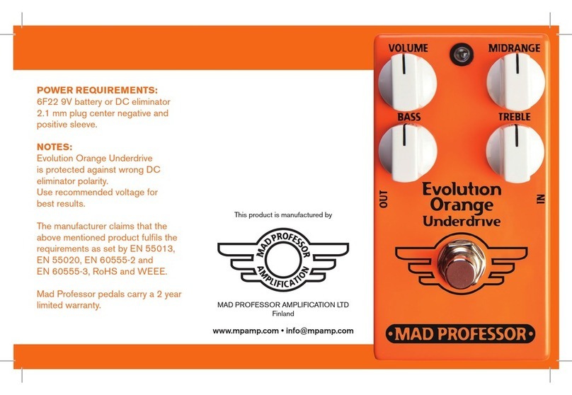 Mad Professor Evolution Orange Underdrive owner's manual