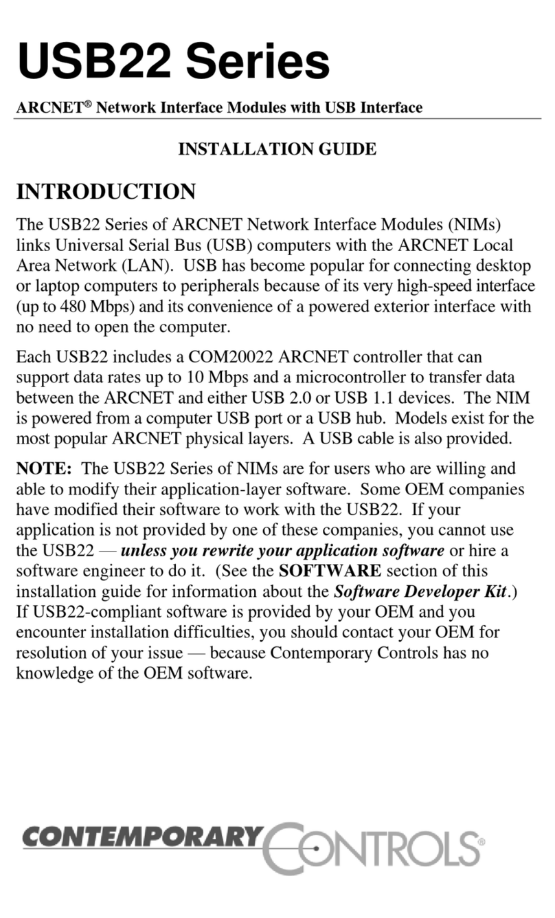Contemporary Controls USB22 Series installation guide