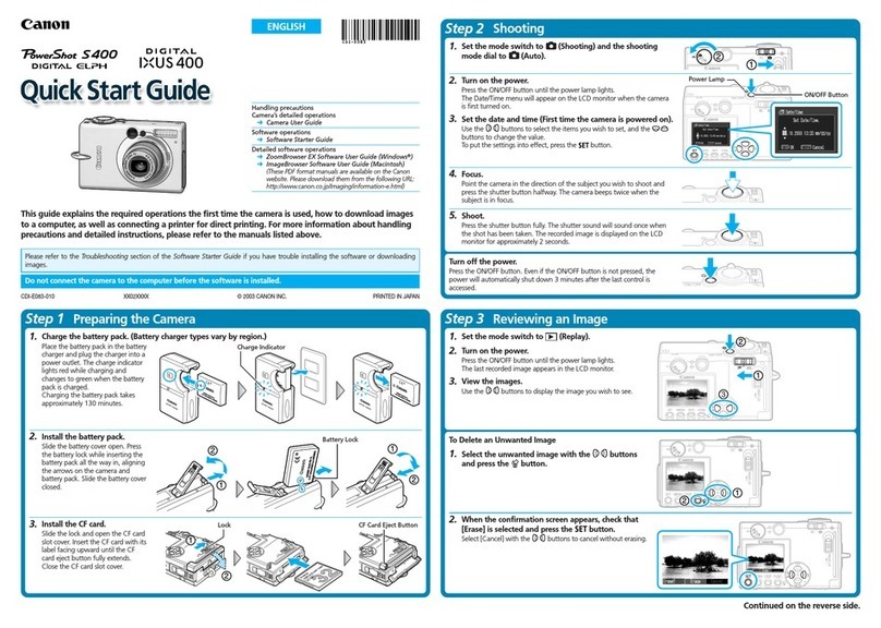 Canon PowerShot S400 Digital Elph User manual
